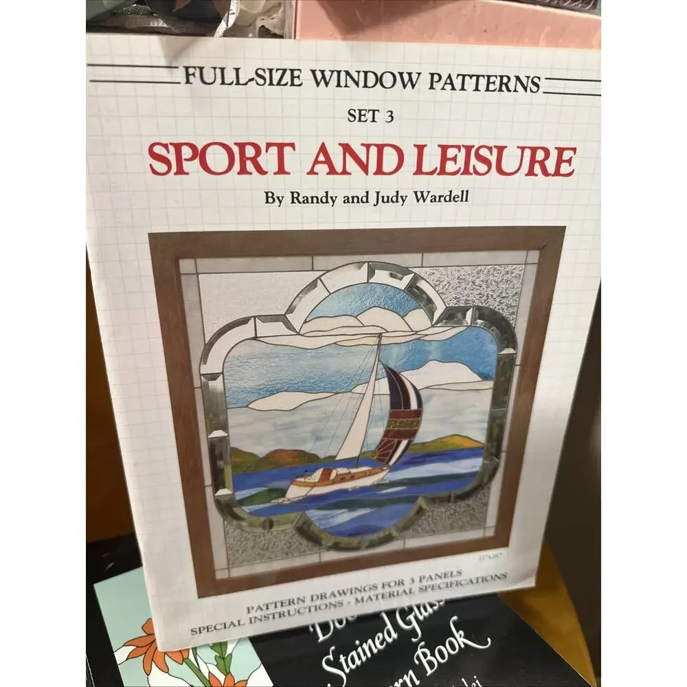 Sport‎ and Leisure 3 Full Size Stained Glass Patterns ~ Golf, Fishing, Sailing